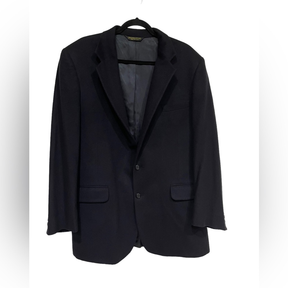 American Trend 100% Cashmere Navy Blue Black  Blazer Sports Coat Made In USA